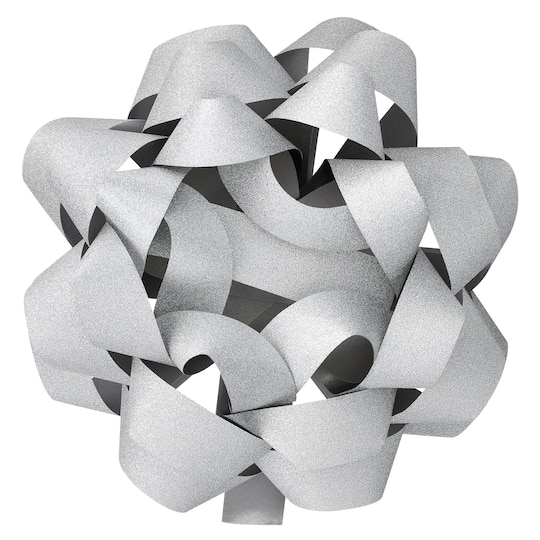 5.75" Silver Glitter Gift Bow By Celebrate It™